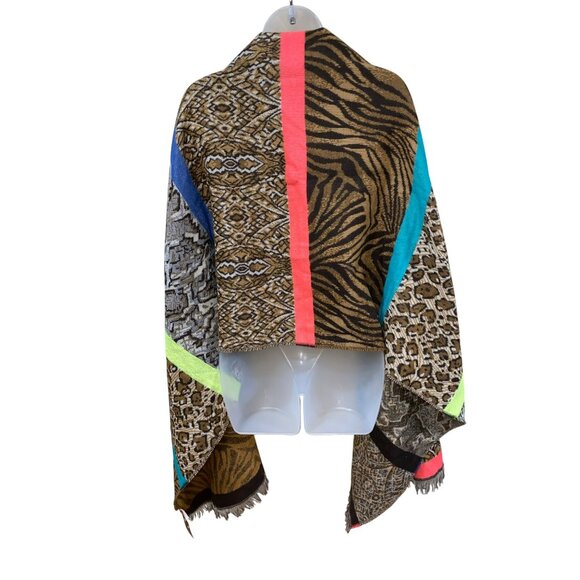 NWT Copper Penny Multicolor Animal Print Fringed Warm Women's Scarf - Picture 5 of 7